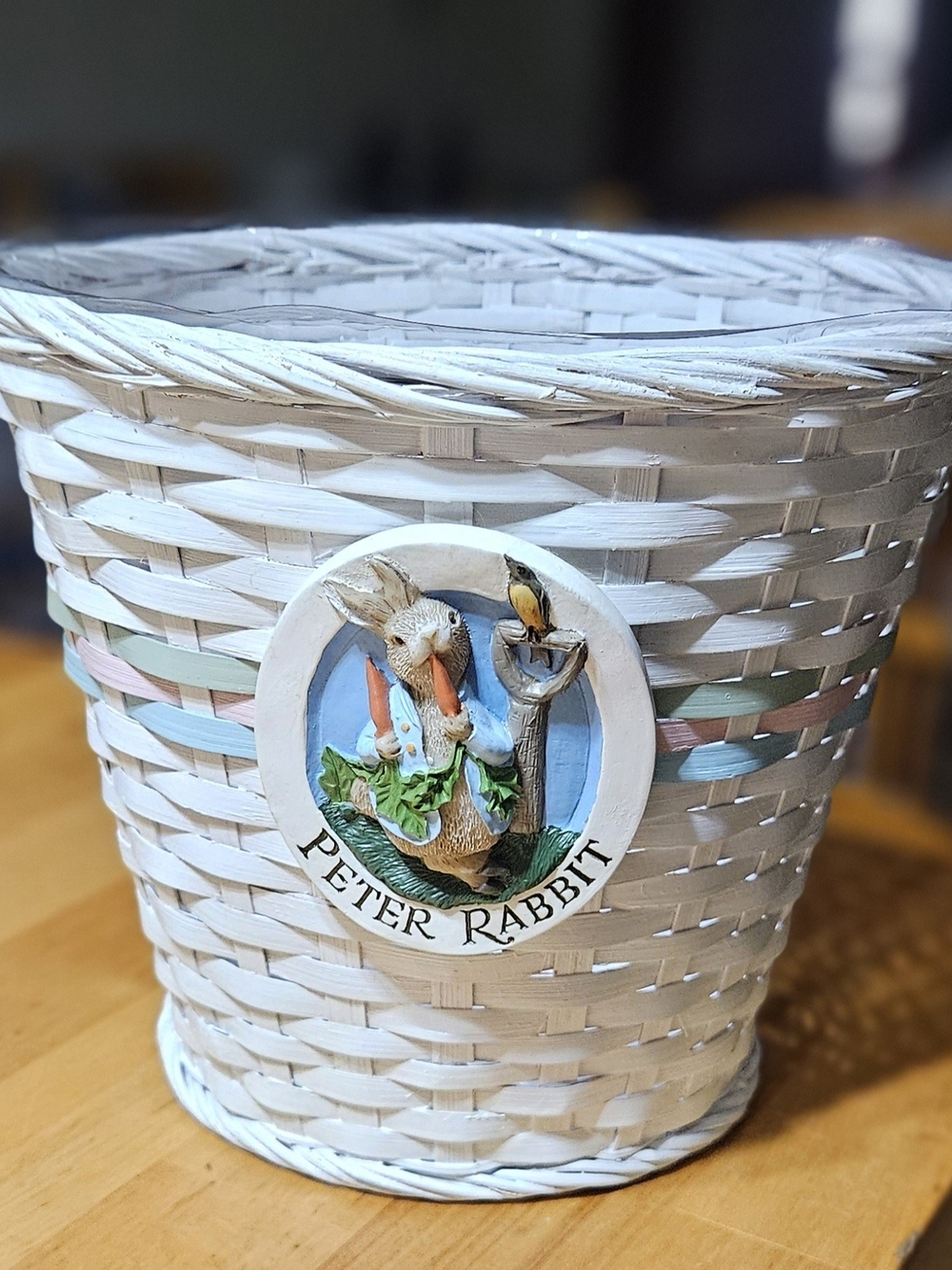 Peter Rabbit White Woven Decorative Basket